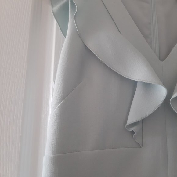 NWOT Ann Taylor Light Blue Green Sleeveless Dress with Ruffles - Picture 5 of 14